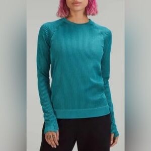 Teal Ribbed Women's Sweater Lululemon Restless Pullover